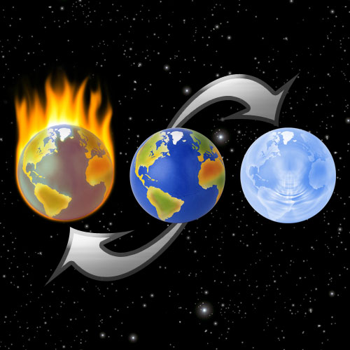 Den globale opvarmning, og sammensmeltning.